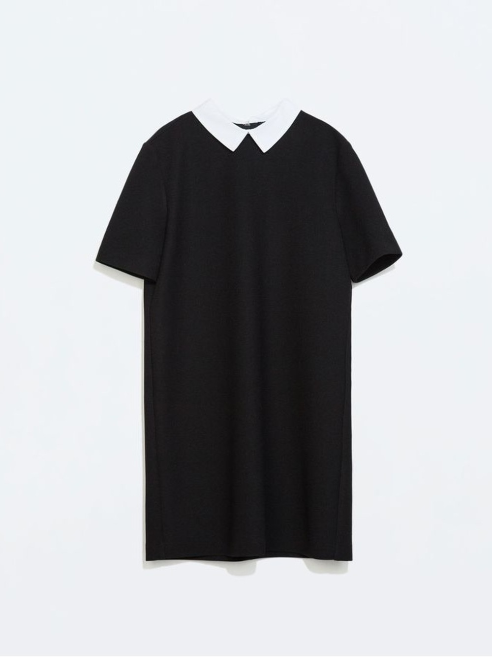 Zara Trafaluc Black Peter Pan Collar Shift Dress Size M Preppy Minimalist